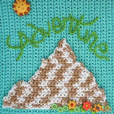 Crochet Mountain Applique, Crochet Mountain, Mountain Applique, Crochet Pictures, Moogly Crochet, Crochet Numbers, Crochet Alphabet, Baby Boy Crochet Blanket, Boy Crochet