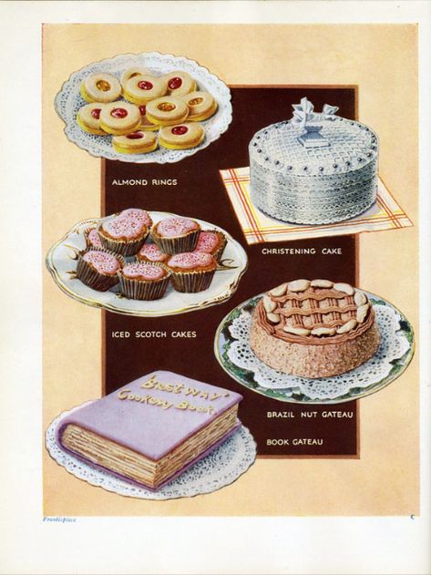 Ancient Food, Japanese Food Photography, Dream Bakery, Cake Painting, Retro Desserts, Vintage Sweets, Book Cakes, Dessert Illustration, Vintage Cakes