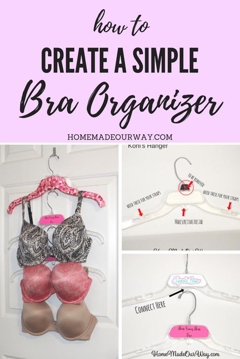 How to create a simple bra organizer | vertical | Marie Kondo | Konmari | closet | hanger | Kohls | craft paint | chalk paint #bra #organizer #hangers Konmari Closet, Toddler Closet Organization, Bra Organizer, Toddler Closet, Closet Hanger, Bra Organization, Bra Storage, Paint Chalk, Desk Organization Diy