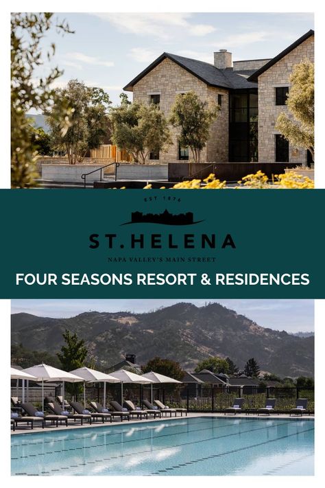 Just minutes up the road from #StHelenaCa is Napa Valley's newest (and most anticipated) resort: @fsnapavalley! This slice of heavenly luxury embodies #WineCountryLiving from the moment you arrive. Immersed in the vines, sweeping views from guest rooms, incredible wine and food - you’ll never want to check out. We think it’s time for a getaway to #NapaValley. #MyStHelena #FSNapaValley Napa Valley Resorts, Meadowood Napa Valley, Wine And Food, Wine Country California, St Helena, Rest And Relaxation, Guest Rooms, Napa Valley, Wine Country