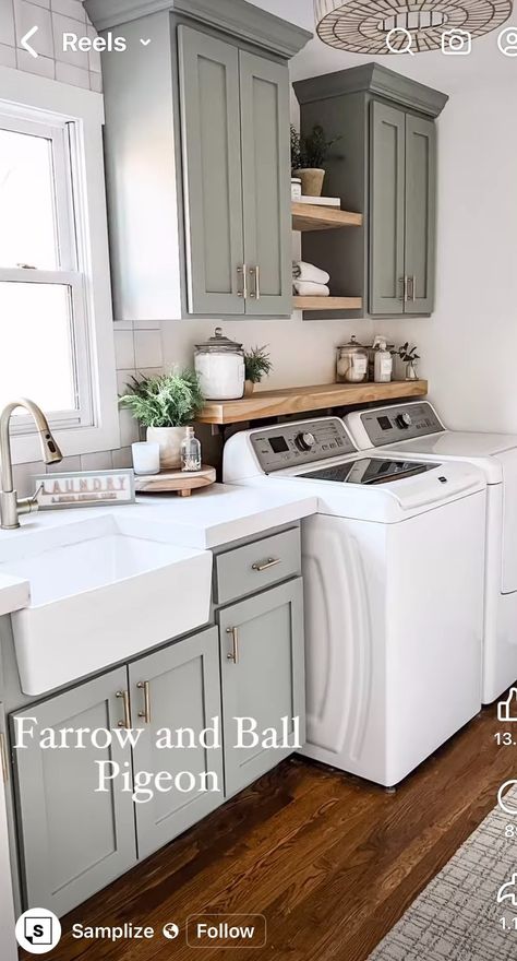 Laundry In Kitchen, Organization Laundry Room, Laundry Room Colors, Organization Laundry, Laundry Room Update, Pantry Laundry Room, Modern Laundry, Closet Laundry, Laundry Room Sink