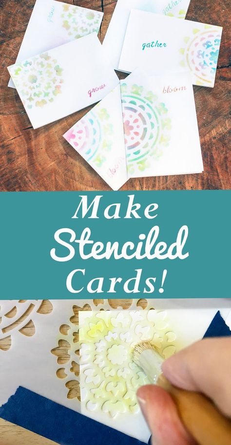 Make Quick Stenciled Greeting Cards with Rebecca Parsons for The Graphics Fairy! CLICK for the free fun, quick and easy Tutorial.  Such a lovely Handmade Card Project. #Handmadecards #graphicsfairy #Papercrafts #StencilProjects Diy Coffee Station, Diy Locker, Room Decor Crafts, Easy Homemade Gifts, Home Decor Diy Crafts, Diy Wainscoting, Diy Blanket Ladder, The Graphics Fairy, Wood Wall Art Diy