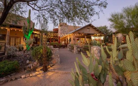 Cave Creek Hotel - Arizona Foothills | Prickly Pear Inn Room With Kitchenette, Cave Creek Arizona, Upscale Decor, Cave Creek Az, Destin Hotels, Western Town, Cave Creek, Hacienda Style, Luxurious Bed