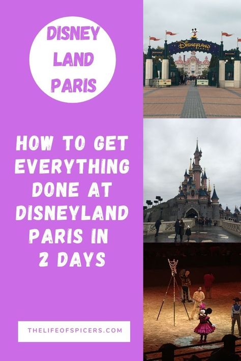 Only have 2 days at Disneyland Paris and wondering if you'll get it all done? It's possible to ride the attractions, see characters at Disneyland Paris with some planning in just 2 days. | 2 day Disneyland Paris itinerary | Disneyland Lands, Paris Tips, Paris Itinerary, Disney Paris, Disneyland (paris), Utah Hikes, Colorado Hiking, Disneyland Park, Ice Climbing