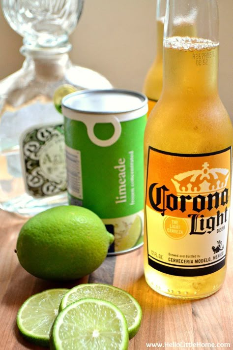 Beerrita Recipe Beer Margaritas, Margarita With Beer And Limeade, Tin Can Margarita Recipe, Beer And Tequila Drink, Beergarita Recipe Pitcher, Corona Beer Margarita, Beer Punch Recipes, Coronarita Recipe Beer Margaritas, Beer Margaritas With Limeade