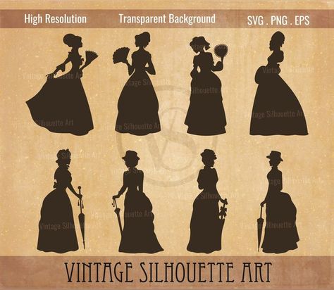 Victorian Fashion Aesthetic, Victorian Fashion Women, Victorian Artwork, Vintage Woman Illustration, Silhouette Art Woman Victorian Fashion Aesthetic, Vintage Woman Illustration, Woman With Umbrella, Victorian Artwork, Umbrella Vintage, Victorian Fashion Women, Create Christmas Cards, Vintage Woman, Vintage Silhouette