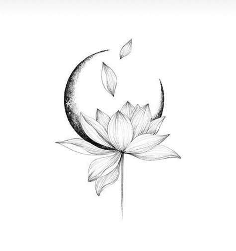 Lotus Blossom Tattoos, Small Crescent Moon Tattoo, Feminine Shoulder Tattoos, Lotus Moon, Totem Tattoo, Small Shoulder Tattoos, Lotus Tattoo Design, Cool Wrist Tattoos, Capricorn Tattoo