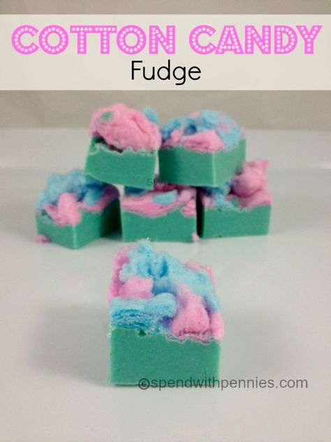 Cotton Candy Fudge Love it?  Pin it!  (Just click the photo) Follow Spend With Pennies on Pinterest for more great recipes! This is such a fun recipe and just takes a couple of minutes to put together!  My kiddos love this… perfect addition to a... Cotton Candy Fudge, Quick Foods, Candy Fudge, Oh Fudge, Spend With Pennies, Sweetest Thing, Candy Cookies, Homemade Candies, Candy Making