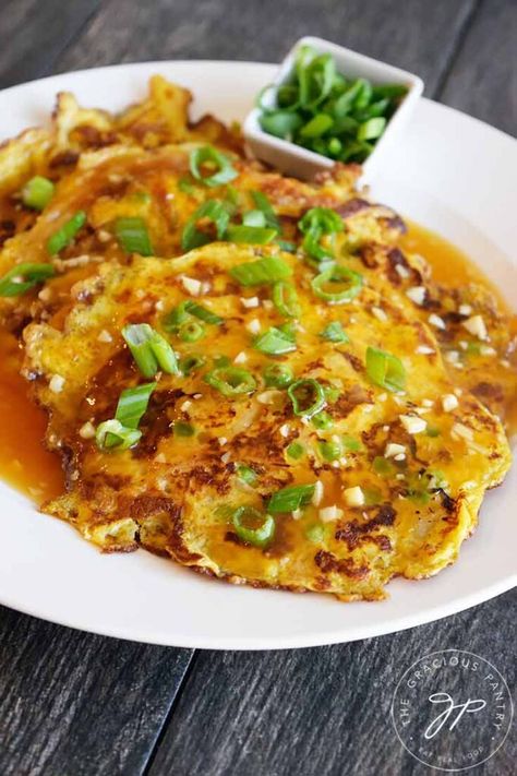 This delicious, homemade, Vegetable Egg Foo Young is made with simple ingredients and makes a great lunch or dinner. ~ https://www.thegraciouspantry.com Vegetarian Egg Foo Young Recipe, Egg Fu Young Recipe, Vegetable Egg Foo Young Recipe, Vegetable Egg Foo Young, Egg Foo Young Gravy, Egg Foo Young Recipe, Chicken Egg Foo Young, Green Peas Recipes, Chinese Cooking Recipes