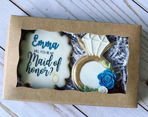 Bridal Gifts – Tagged "Bridal gifts"– Luli Sweet Shop Edible Bridesmaid Proposal, Will You Be My Bridesmaid Cookies, Bridesmaids Theme, Bridesmaid Proposal Cookies, 2 Bridesmaids, Bridesmaid Cookies, Cobalt Blue Weddings, Wedding Shower Cookies, Cookies Gift