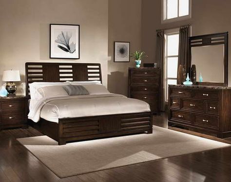 Brown Bedroom Colors, White And Brown Bedroom, Dark Brown Bedrooms, Orange Ideas, Dark Wood Bedroom Furniture, Dark Wood Bedroom, Dark Brown Furniture, Cozy Bedroom Colors, Brown Furniture Bedroom