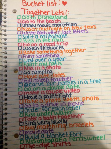 Our bucket list ❤️ Boyfriend Bucket List, Love Bucket List, Bf And Gf Bucket List, Bucket List Ideas For Couples Boyfriends, Boyfriend And Girlfriend Bucket List, Bucket List Bullet Journal, Boyfriend Bucket Lists, Hit Girl Summer Bucket List Points, Relationship Bucket List