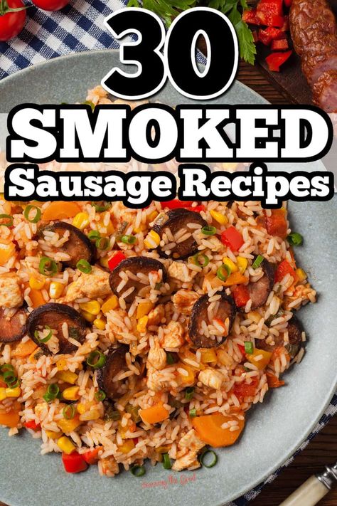 Recipe With Cajun Sausage, Round Sausage Recipes, Jalapeno Smoked Sausage Recipes, Smoked Italian Sausage Recipes, Smoked Deer Sausage Recipe, Jalapeno Cheddar Smoked Sausage Recipes, Smokies Recipe Dinners, Cajun Pork Recipes, Roger Wood Sausage Recipes