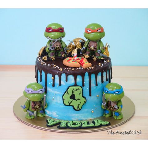 Ninja Turtles Cake Topper, Ninja Turtle Cake Topper, Mutant Ninja Turtles Cake, Ninja Turtle Birthday Cake, Turtle Birthday Cake, Ninja Turtles Cake, Teenage Mutant Ninja Turtle Cake, Blue Cake Stand, Turtles Cake