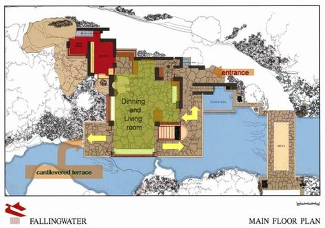 Falling Waters by Frank Lloyd Wright - Archinomy Florida Southern College, Falling Water Frank Lloyd Wright, Johnson Wax, Falling Water House, Robie House, Falling Waters, Falling Water, Building A Container Home, Oak Forest