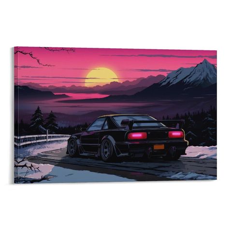 PRICES MAY VARY. [Premium Canvas Wall Art] Crafted with premium canvas material,high resolution images printed on canvas,our car art posters & prints boast exceptional durability, resistance to fading,waterproof, no smell,and vibrant, lifelike colors for enduring beauty. [Various Wall Decoration Scenes] Transform any space—living rooms, bedrooms, bathrooms, study areas, classrooms, offices, farmhouses, restaurants, kitchens, cafes, gyms, and more—with our versatile aesthetic posters. Perfect for Wall Art Men, Car Canvas Painting, Anime Sunset, Car Themed Rooms, Car Room Decor, Posters For Bedroom, Car Wall Decor, Mens Room Decor, Mens Room