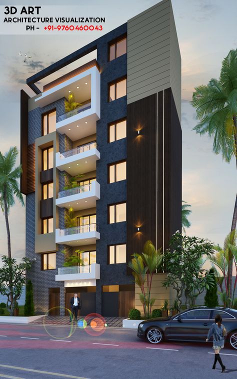 Small House Design Kerala, Small Apartment Building Design, Residential Architecture Apartment, Building Design Plan, Small Apartment Building, Apartments Exterior, House Plans Mansion, Facade Architecture Design, Residential Building Design