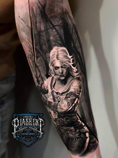 Witcher Tattoo, Gaming Tattoo, The Witcher, Portrait Tattoo, Tattoos, Quick Saves