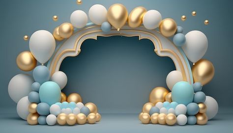 Arch With Balloons, Birthday Back Drop Diy, 1st Birthday Backdrop, Christmas Door Cover, Blaze Birthday, Baby Photography Backdrop, Birthday Background Design, Diy Birthday Backdrop, Baby Shower Pictures