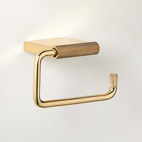 Modern Toilet Paper Holders | CB2 Bathroom Hardware Colors, Gold Towel Holder, Toliet Paper Holder, Brass Bathroom Fixtures, Brass Bathroom Hardware, Modern Toilet Paper Holders, Terrazzo Bathroom, Brass Toilet, Brass Toilet Paper Holder