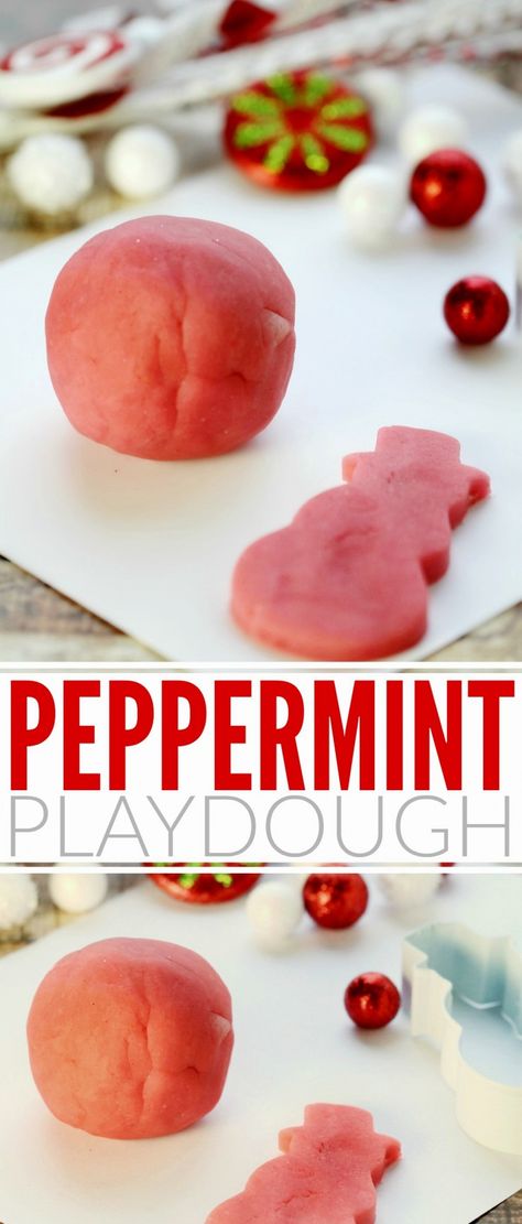 This Peppermint Playdough recipe is not only edible, it also smells great too! Kids will love playing with this fun scented homemade playdough! Peppermint Playdough, Peppermint Play Dough, Morning Bins, Kids Holidays, Christmas Preschool, Christmas Arts, Kid Science, Playdough Activities, Classroom Christmas