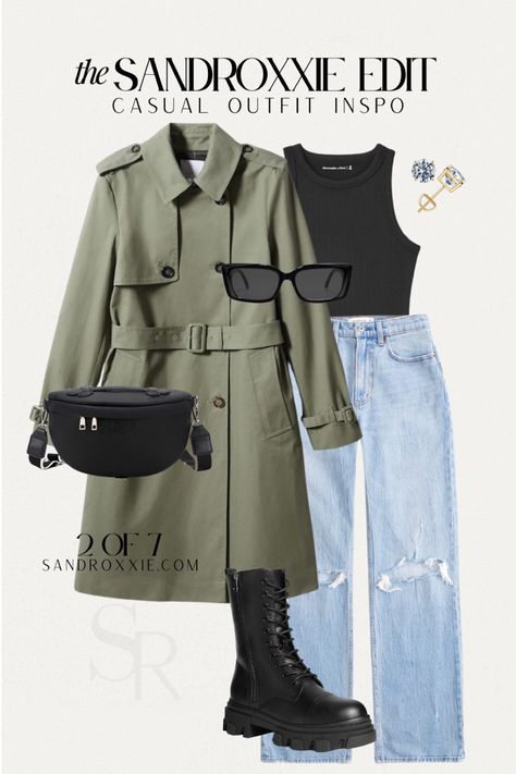 All items linked. Street style with a minimal vibe Outfit Combat Boots, Casual Trench Coat Outfit, Trench Coat Outfit Winter, Trench Coat Outfit Spring, Army Green Outfit, Trench Coat Street Style, Outfits For The Week, Olive Trench Coat, Trench Outfit