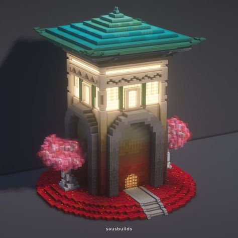 Saus (@sausbuilds) • Instagram-Fotos und -Videos Minecraft Podium Ideas, Japan Minecraft, Japanese Minecraft Builds, Minecraft Japanese House, Minecraft Building Ideas, Minecraft Japanese, Minecraft House Ideas, Minecraft Java, Minecraft Structures