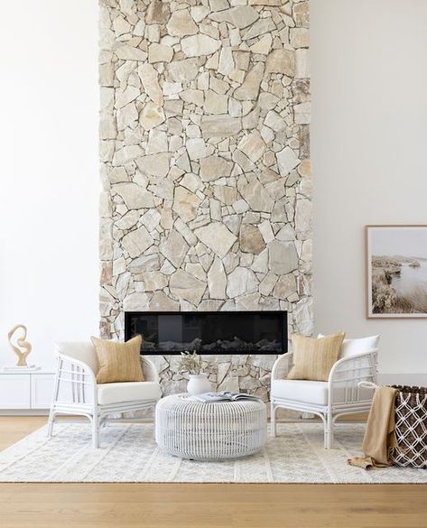 Crazy Pave, Natural Stone Cladding, Natural Stone Fireplaces, Craftsman Farmhouse, Contemporary Craftsman, Beach Furniture, Natural Stone Veneer, Mediterranean Style Homes, Rustic Traditional