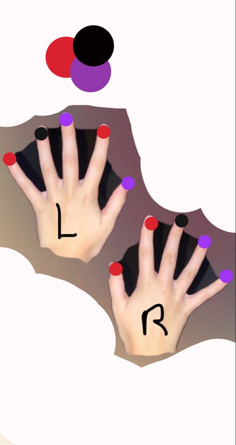 Red Black And Purple Nails, Nail Polish Patterns, Black N Purple Nails, Red And Purple Nails Color Combos, Red Purple Nails, Purple Red Nails, Purple And Red Nails, Red And Purple Nails, Nails Black And Purple