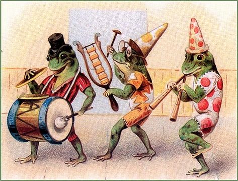 Meme dump 22: Wednesday, my dudes - meme dump post - Imgur Playing Musical Instruments, Victorian Illustration, Vintage Frog, Frog Illustration, Frog Pictures, Modern Postcard, Over The Garden Wall, Funny Frogs, Frog Art