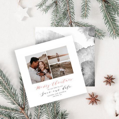 Script Text Photo Christmas Save The Date Holiday Card #zazzle #weddinginvitations #birthdayinvitations #babyshowerinvitations #zazzleinvitations #monogram #businesscards #graduation #homedecor Save The Date Watercolor, Christmas Save The Date, Christmas Wedding Themes, Christmas Wedding Invitations, Script Text, Text Photo, Photo Save The Date, Married Christmas, Multi Photo