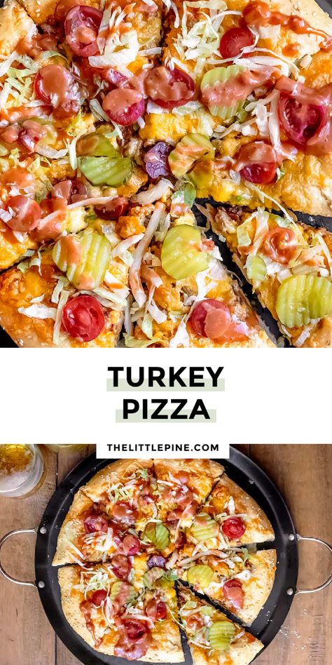 Ground Turkey Pizza Bowl, Turkey Pizza Recipes, Ground Turkey Pizza, Keto Pizzas, Turkey Pizza, Feta Pizza, Keto Turkey, Low Carb Pizza Recipes, Farm Recipes