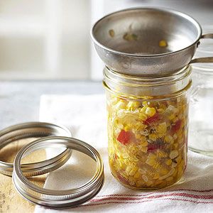 Mexican Corn Salsa --- Midwest Living July 2014 Canned Corn Salsa Recipe, Mexican Corn Salsa, Preserve Vegetables, Salsa Homemade, Canning Corn, Canning Beans, Sweet Corn Recipes, Corn Salsa Recipe, Corn Relish