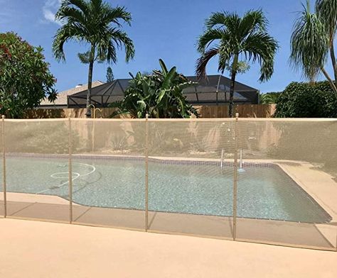 Amazon.com : XtremepowerUS 90130 Pool Safety Fence HD 4X12 Sand Beige Stainless Steel Pole XP : Garden & Outdoor Pool Deck Kits, Pool Safety Fence, Pool Fences, Swimming Pool Safety, Fence Construction, Safety Fence, Mesh Fencing, Swimming Pools Inground, Pool Safety