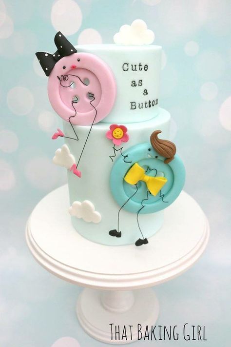 Coraline Wedding, Outrageous Cakes, Sweets Images, Button Cake, Twins Cake, Cake Wrecks, Cartoon Cake, Valentine Cake, Cute As A Button