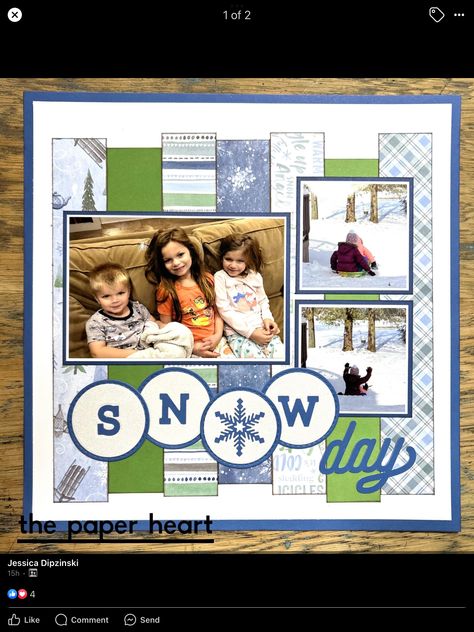 Scrapbook Pages Ideas, Winter Scrapbook Layouts, Pages Ideas, Christmas Scrapbook Pages, Picture Layouts, Grand Lake, White Pages, Christmas Scrapbook, Paper Heart