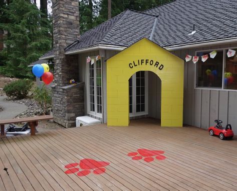 Spot The Dog Themed Birthday Party, Clifford Birthday Party Ideas, Clifford 1st Birthday Party, Dog House Backdrop, Clifford The Big Red Dog Birthday, Clifford Birthday Party, Dog Themed Birthday Party, Book Party, Puppy Party