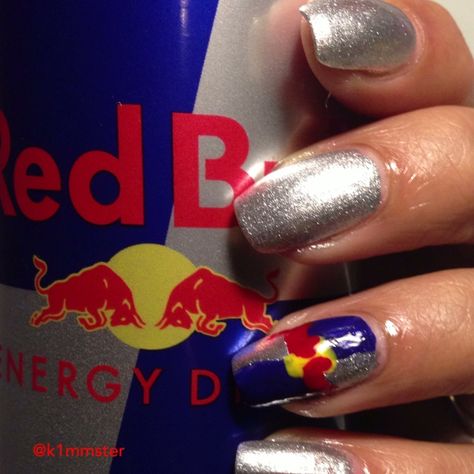 Red Bull Nails Red Bull Nails, Redbull Nails, Bull Nails, F1 Outfit, Nails Blue, Nails Red, Art Nails, Blue Nails, Red Nails