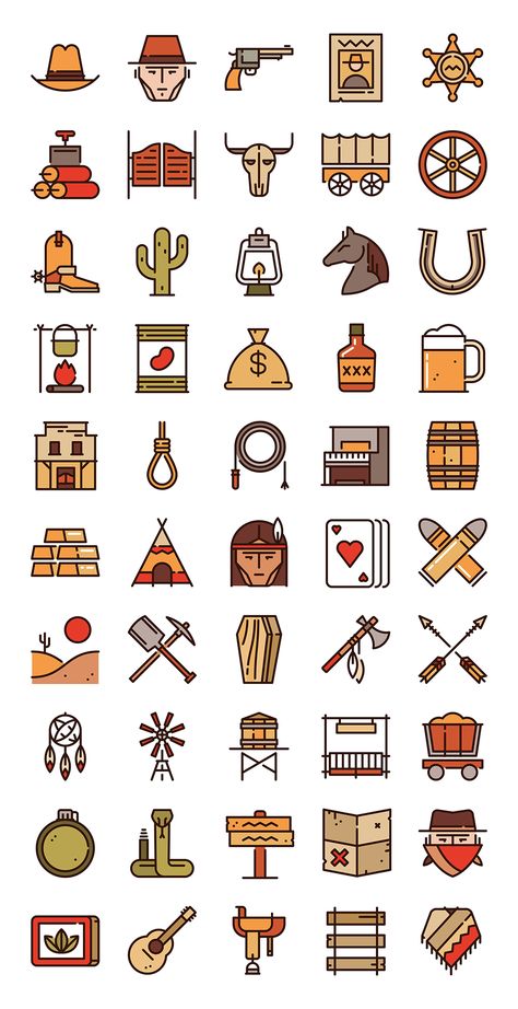 50 FREE Wild West icons! Flaticon. Wild West Clip Art, Wild West Tattoo Traditional, Western Cowboy Illustration, App Icon Pictures, Wild West Tattoo, Western App Icons, Western Doodles, App Icons Calendar, Western Icons