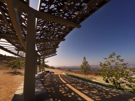 Los Angeles Parks, Laser Cut Aluminum, Solar Shades, Green Architecture, Custom Shades, Urban Oasis, Shade Structure, Shade Trees, Parking Design