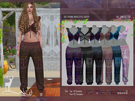 Overalls Aesthetic, Boho Fashion Spring, Sims Packs, Outfit Pants, Sims 4 Downloads, Boho Style Outfits, Sims 4 Cc Packs, Sims 4 Collections, Sims 4 Mods Clothes