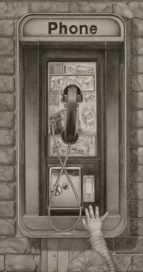 Barbara Morse | Short Changed Pay Phone Tattoo, Phone Booth, Acrylic On Paper, Drawing Board, Pay Phone, Image Photography, Graphic Artist, Ring Ring, Design Inspo