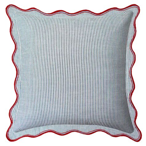 Whimsy Style, Light Blue Pillows, Shea Mcgee, Toddler Boys Room, College Room, Trendy Home Decor, Blue Pin, Pin Stripe, Big Boy Room