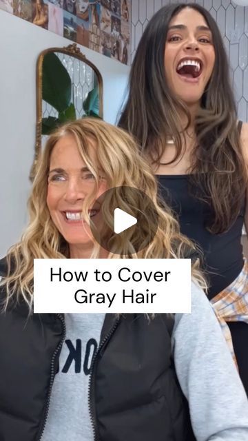 Michele Baratta-Detwiler / Bella Branch DIY on Instagram: "How to cover your gray hair! Everyone’s gray hair journey is different. Should you go all gray or should you dye it? I choose to lighten my hair so the gray isn’t as noticeable as it grows out each month. Watch my stylist as she explains how to transition your gray hair.
Do you color your gray hair?

#grayhair #grayhairtransition #over50fashion #over40women #overfiftystyle #haircolorspecialist" Best Balayage To Cover Gray Hair, Balayage Hair To Hide Grey, Demi Color Over Gray, Cover Gray Hair Brunettes, Highlights To Cover Gray Hair, Grey Hair Cover Up, Global Hair Color, Branch Diy, Grey Brown Hair