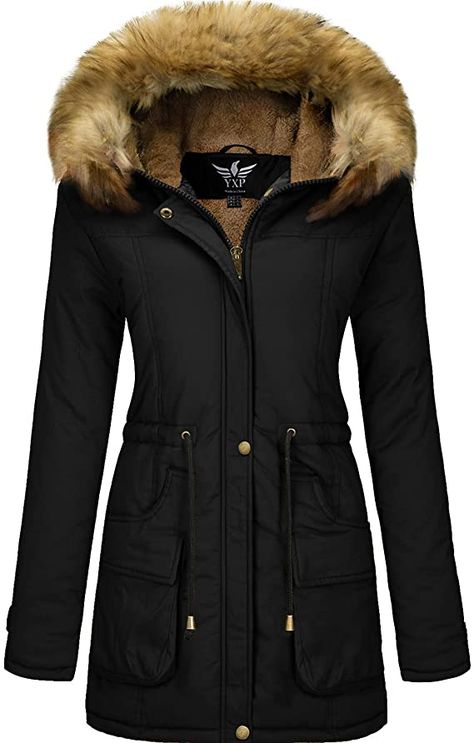 Amazon.com: YXP Women's Winter Thicken Military Parka Jacket Warm Fleece Cotton Coat with Fur Hood : Clothing, Shoes & Jewelry Holiday Soups, Coat With Fur Hood, Warriors Jacket, Boys Puffer Jacket, Military Parka, Winter Coat Parka, Coat With Fur, Winter Puffer Jackets, Fur Hood Coat