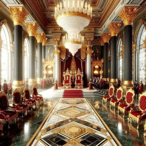 Fantasy Palace Interior, Royal Throne Room, Royal Aesthetic Castle, Royal Castles Interior, Castle Throne Room, Miami Mansion, Castle House Design, Era Victoria, Royal Room