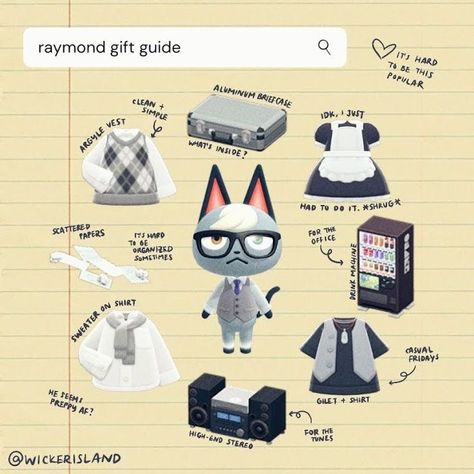 Raymond Gift Guide, Animal Crossing 3ds, Animal Crossing Funny, Animal Crossing Fan Art, Animal Crossing Memes, Animal Crossing Guide, Animal Crossing Wild World, Animal Crossing Characters, Animal Crossing Villagers