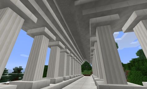 Minecraft walkway with Quartz pillars Minecraft Walkway, Minecraft Palace, Minecraft Castle Blueprints, Minecraft Houses Interior, Minecraft Building Guide, Minecraft Mansion, Minecraft Houses Blueprints, Minecraft House Plans, Minecraft Cottage