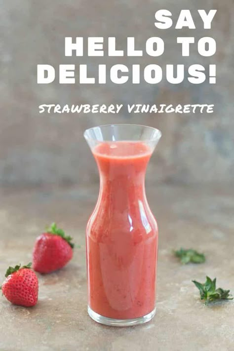 Strawberry Salad Dressing Homemade, Strawberry Yogurt Dressing, Easy Strawberry Vinaigrette, Strawberry Balsamic Vinaigrette, Strawberry Vinaigrette Recipe, Strawberry Dressing Recipe Vinaigrette, Strawberry Dressing Recipe, Vinegarette Dressing Recipe, Strawberry Vinegarette