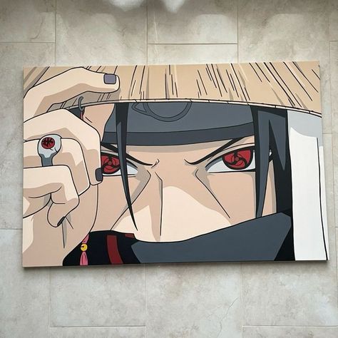 Small Anime Paintings, Itachi Glass Painting, Anime Canvas Painting, Naruto Painting, Star Wars Painting, Large Canvas Painting, Best Anime Drawings, Anime Drawing Books, Manga Naruto